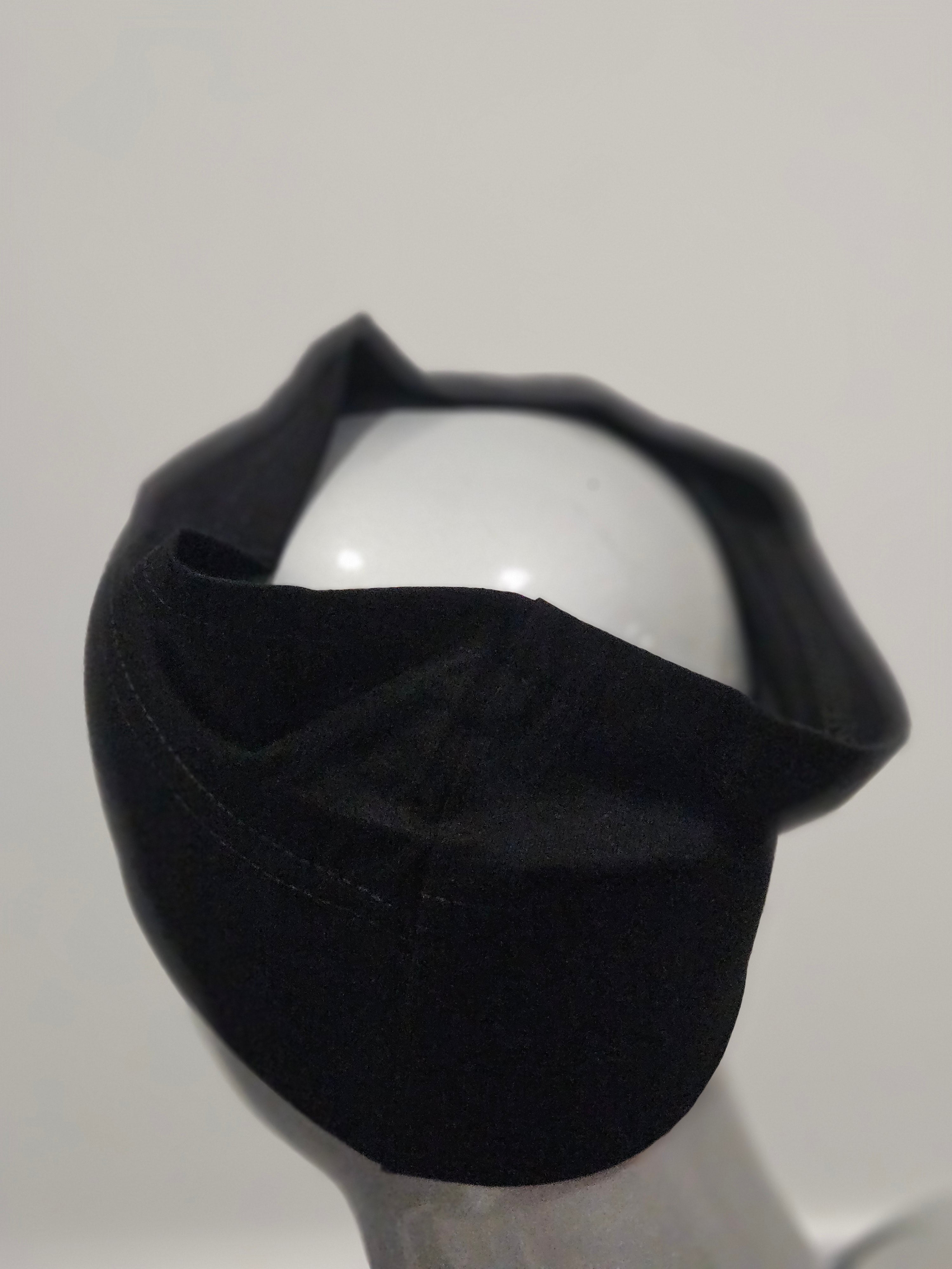 Black/ White Tube Bonnet for under scarves