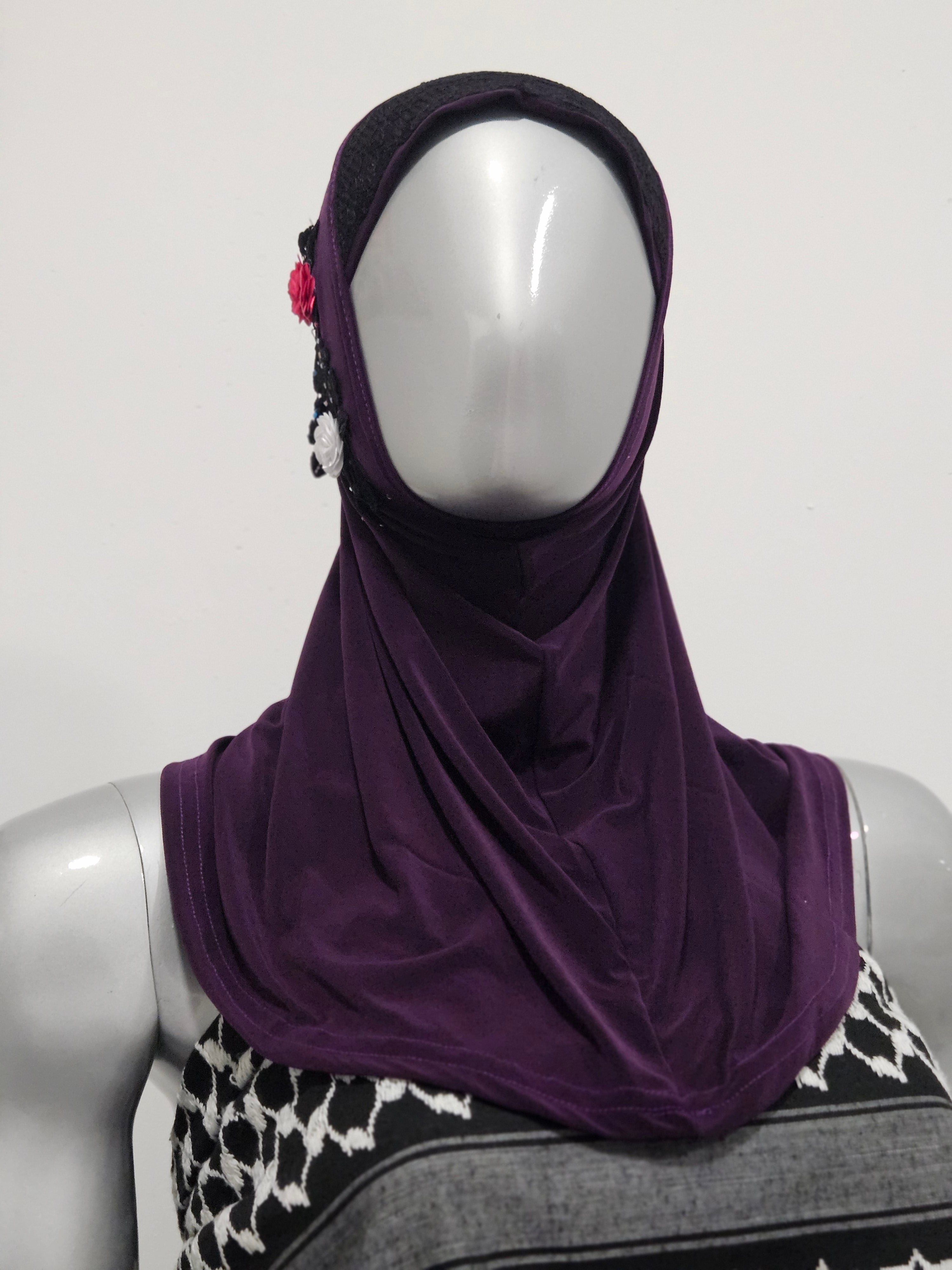 Girls Pull On Scarf with Flower Design