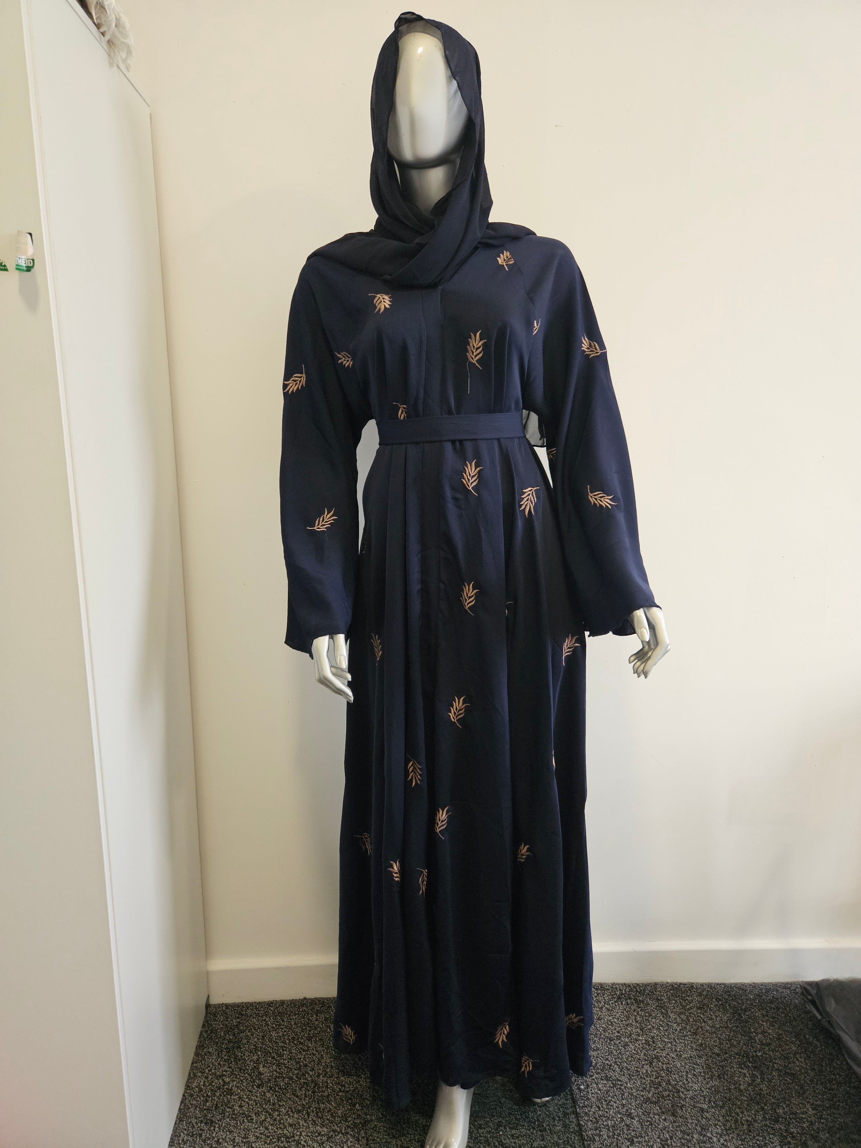 Woman's Navy Blue One- piece Abaya