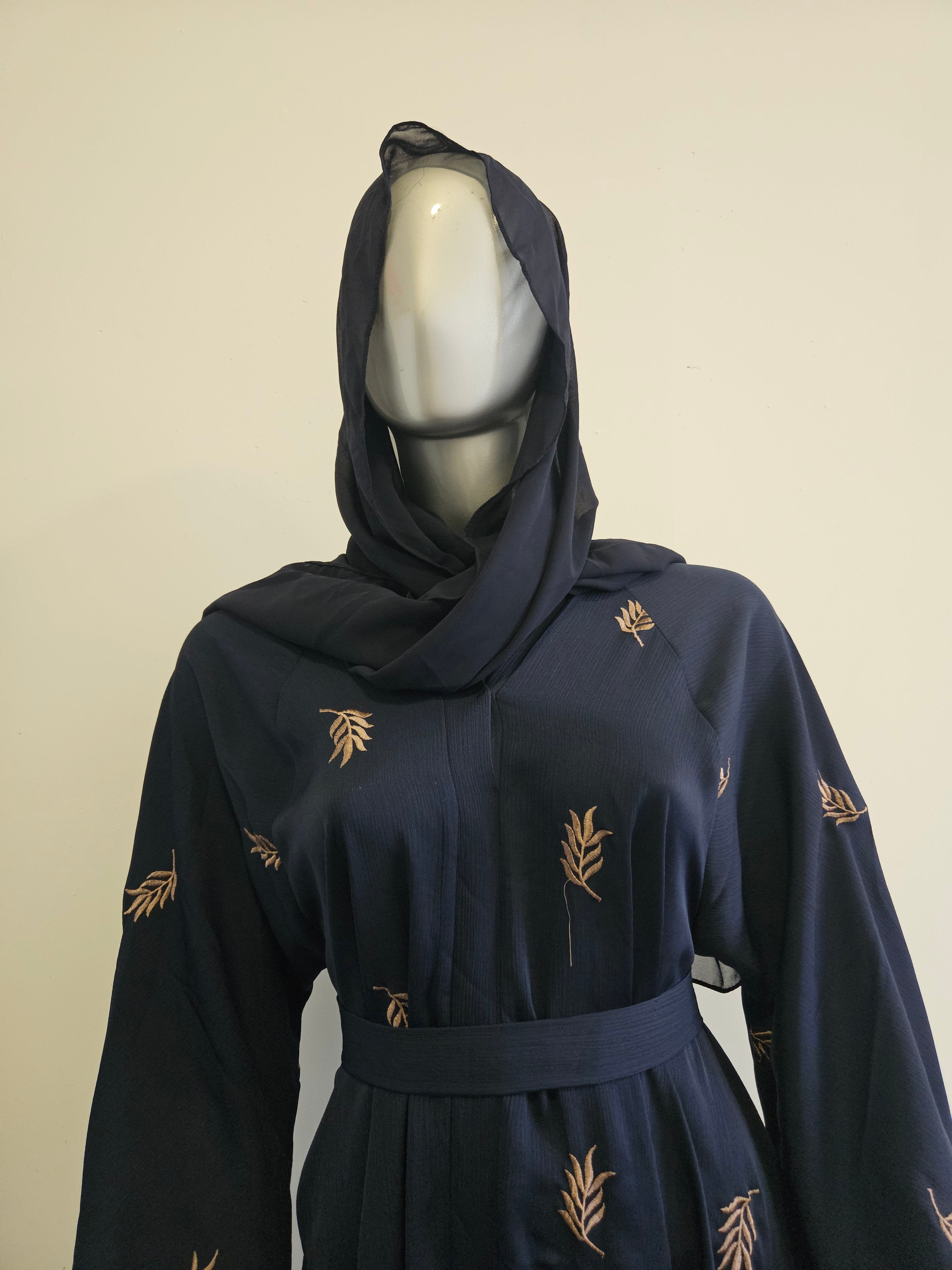 Woman's Navy Blue One- piece Abaya